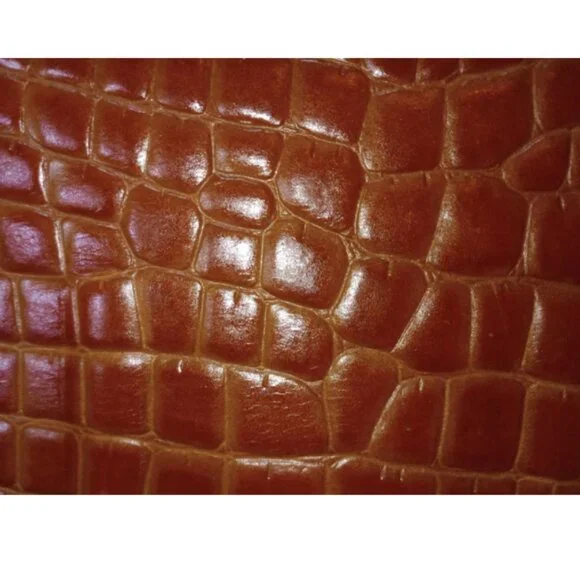 Vintage DKNY Brown Crocodile‑Embossed Leather Shoulder Bag Satchel - Picture 4 of 6